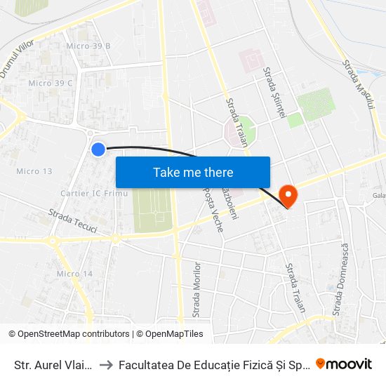 Str. Aurel Vlaicu to Facultatea De Educație Fizică Și Sport map