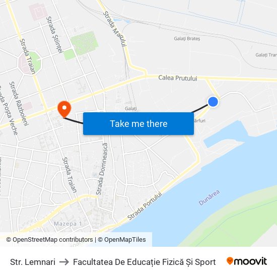 Str. Lemnari to Facultatea De Educație Fizică Și Sport map