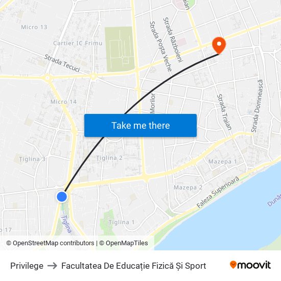 Privilege to Facultatea De Educație Fizică Și Sport map