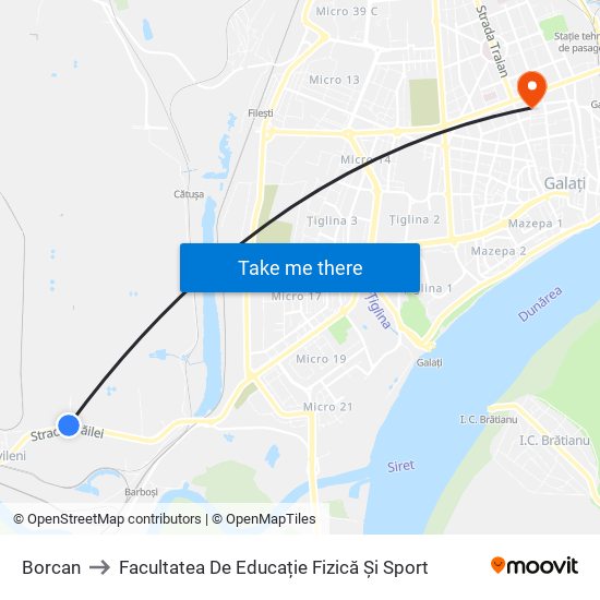 Borcan to Facultatea De Educație Fizică Și Sport map