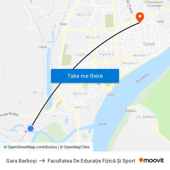 Gara Barboși to Facultatea De Educație Fizică Și Sport map
