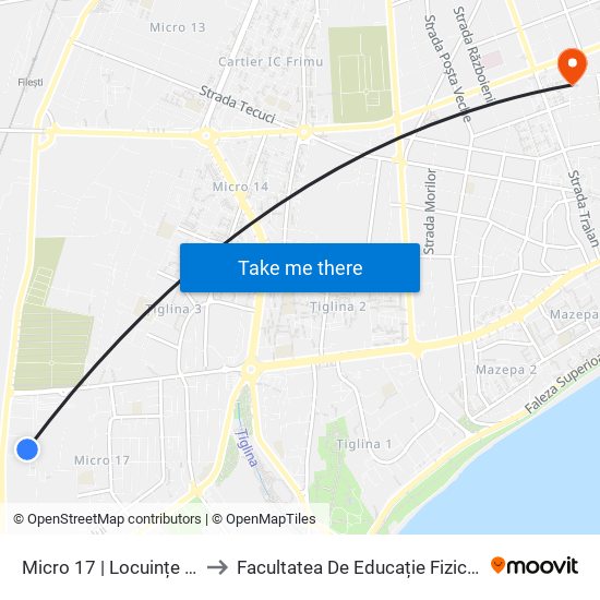 Micro 17 | Locuințe Sociale to Facultatea De Educație Fizică Și Sport map