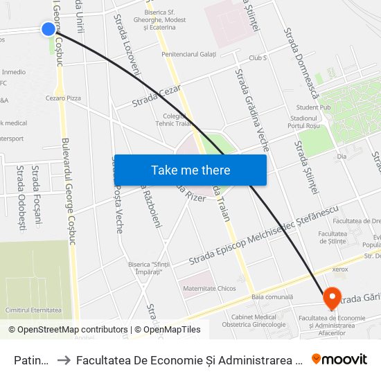 Patinoar to Facultatea De Economie Și Administrarea Afacerilor map