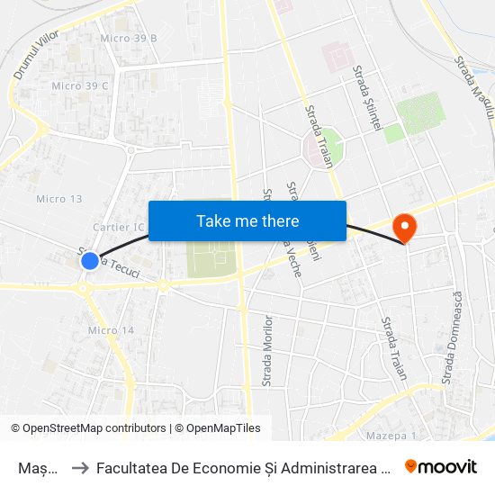 Mașniță to Facultatea De Economie Și Administrarea Afacerilor map