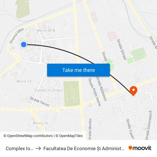 Complex Ionescu to Facultatea De Economie Și Administrarea Afacerilor map