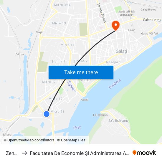 Zenner to Facultatea De Economie Și Administrarea Afacerilor map