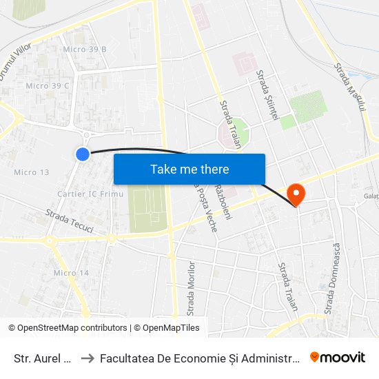 Str. Aurel Vlaicu to Facultatea De Economie Și Administrarea Afacerilor map