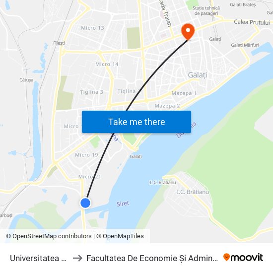 Universitatea Danubius to Facultatea De Economie Și Administrarea Afacerilor map