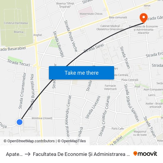 Apaterm to Facultatea De Economie Și Administrarea Afacerilor map