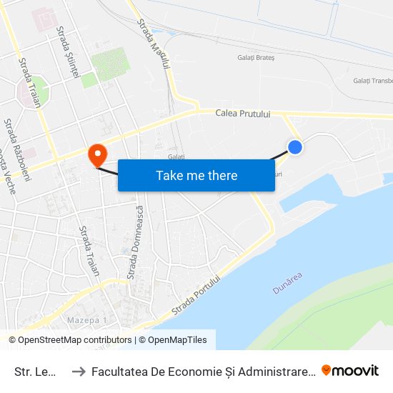 Str. Lemnari to Facultatea De Economie Și Administrarea Afacerilor map