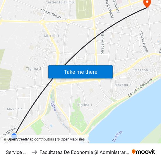 Service Vechi to Facultatea De Economie Și Administrarea Afacerilor map