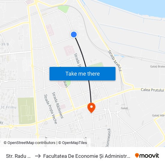 Str. Radu Negru to Facultatea De Economie Și Administrarea Afacerilor map