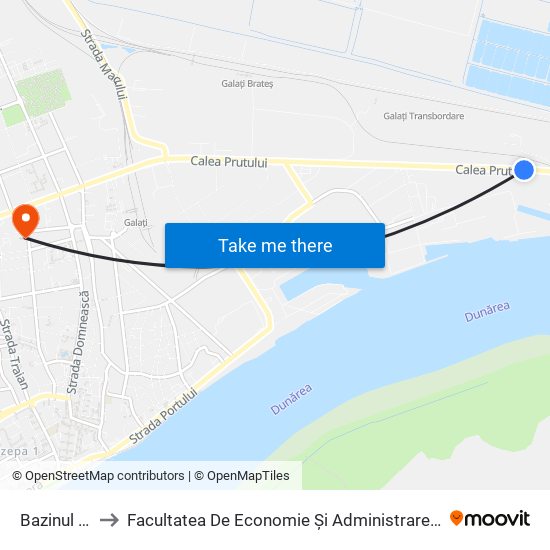 Bazinul Nou to Facultatea De Economie Și Administrarea Afacerilor map