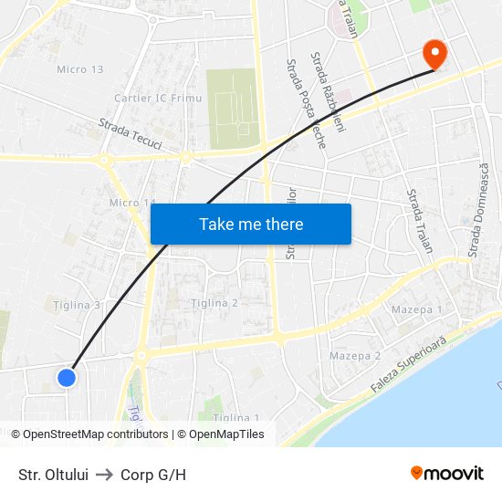 Str. Oltului to Corp G/H map