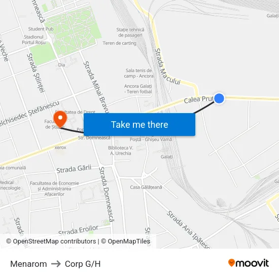 Menarom to Corp G/H map
