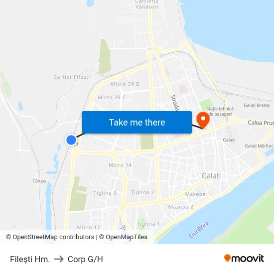 Fileşti Hm. to Corp G/H map
