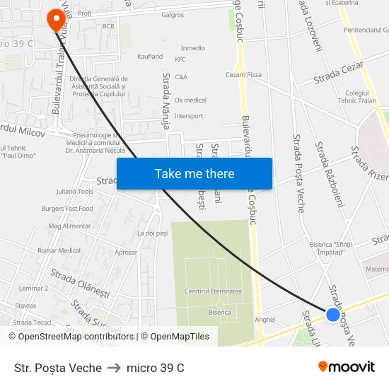 Str. Poșta Veche to micro 39 C map