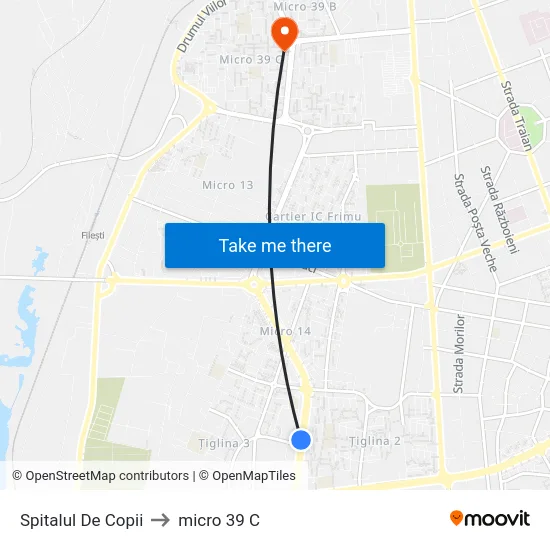 Spitalul De Copii to micro 39 C map