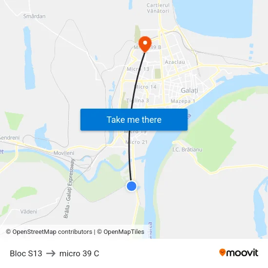 Bloc S13 to micro 39 C map