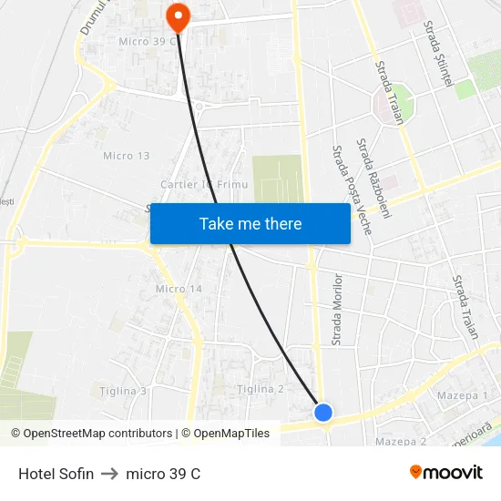 Hotel Sofin to micro 39 C map