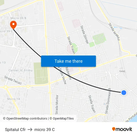 Spitalul Cfr to micro 39 C map