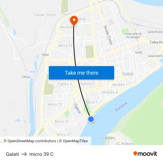 Galati to micro 39 C map