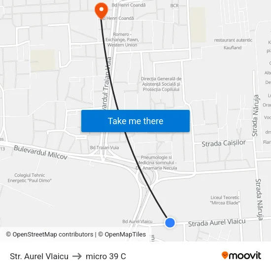 Str. Aurel Vlaicu to micro 39 C map