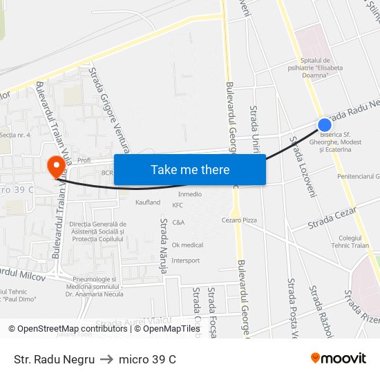 Str. Radu Negru to micro 39 C map