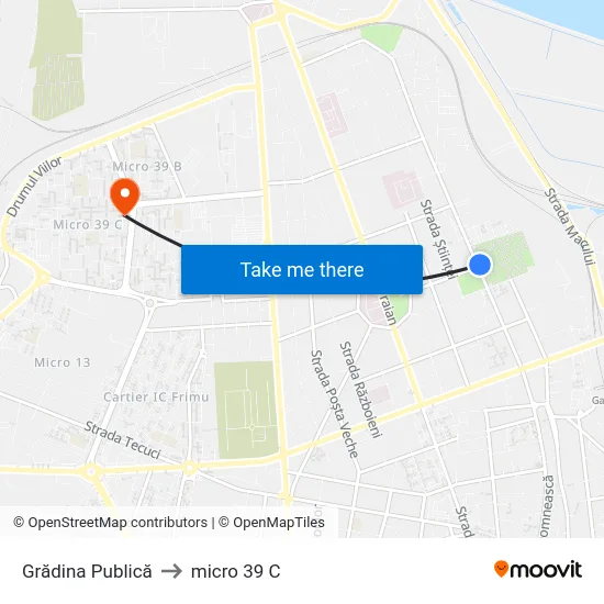 Grădina Publică to micro 39 C map