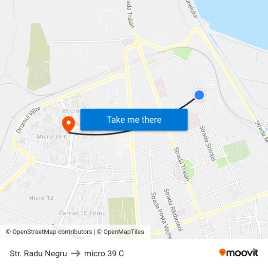 Str. Radu Negru to micro 39 C map