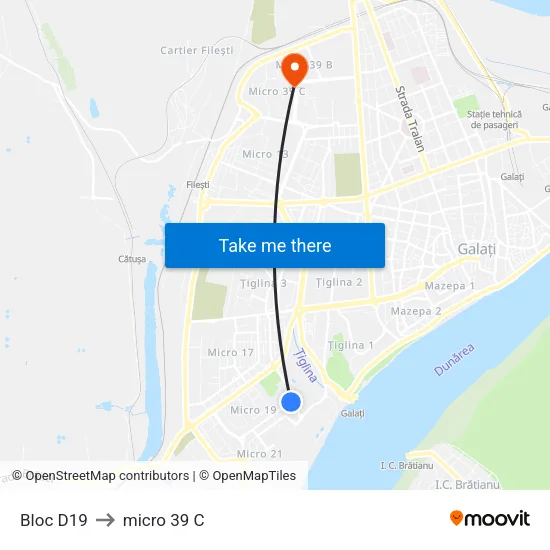 Bloc D19 to micro 39 C map