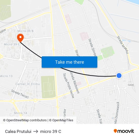 Calea Prutului to micro 39 C map