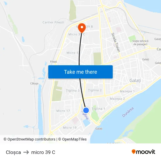 Cloșca to micro 39 C map