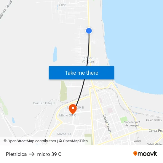 Pietricica to micro 39 C map