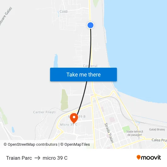 Traian Parc to micro 39 C map