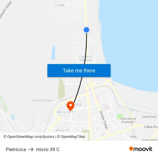 Pietricica to micro 39 C map