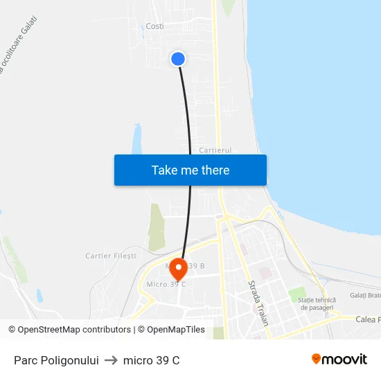 Parc Poligonului to micro 39 C map