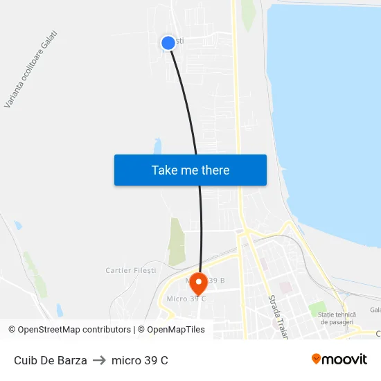 Cuib De Barza to micro 39 C map