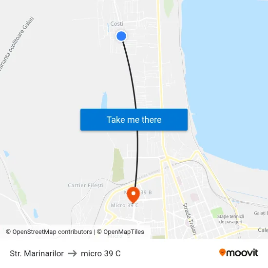 Str. Marinarilor to micro 39 C map