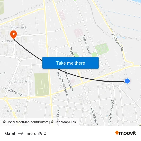Galaţi to micro 39 C map