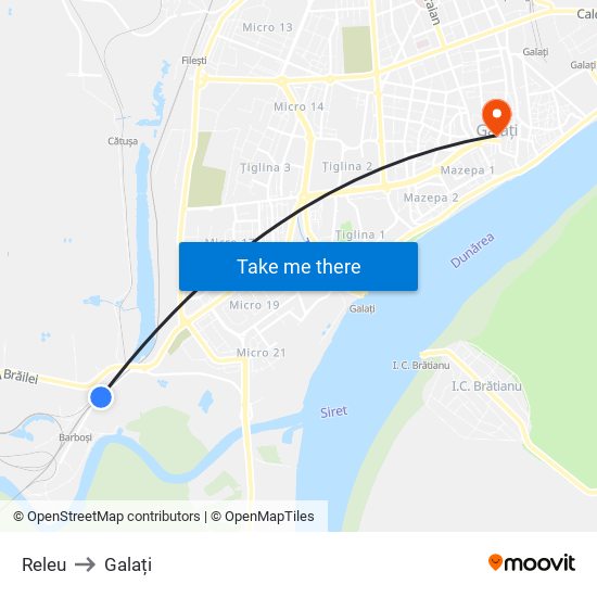 Releu to Galați map