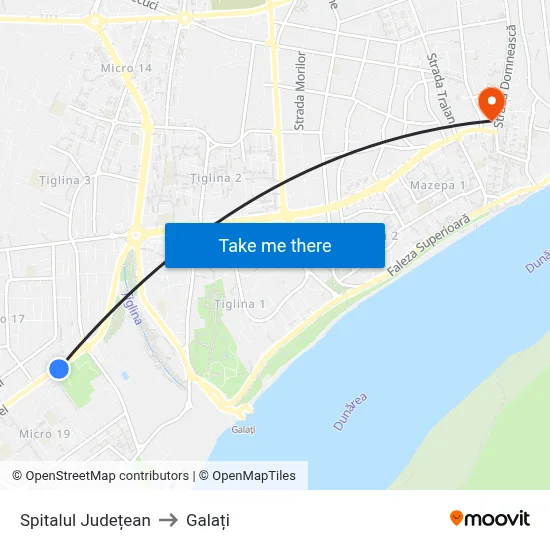 Spitalul Județean to Galați map