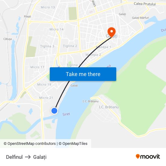 Delfinul to Galați map