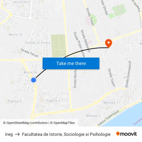 Ireg to Facultatea de Istorie, Sociologie si Psihologie map