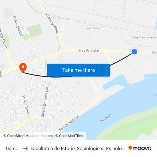 Damen to Facultatea de Istorie, Sociologie si Psihologie map