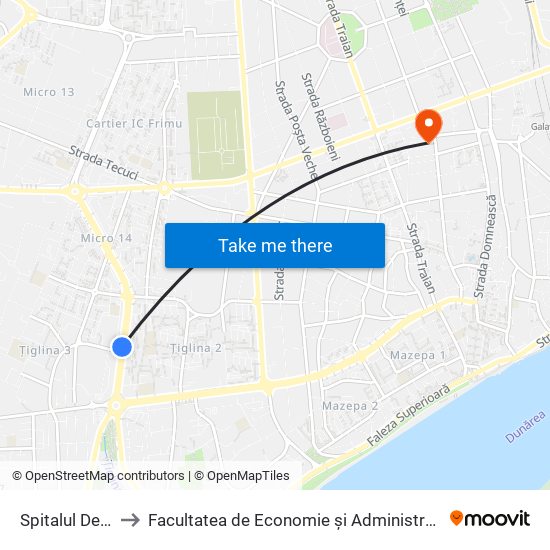 Spitalul De Copii to Facultatea de Economie și Administrarea Afacerilor map