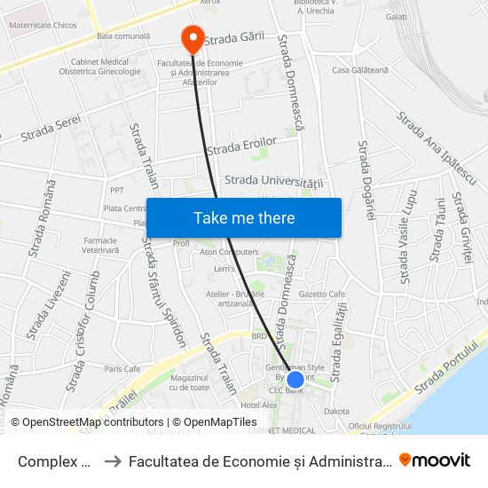 Complex Spicul to Facultatea de Economie și Administrarea Afacerilor map