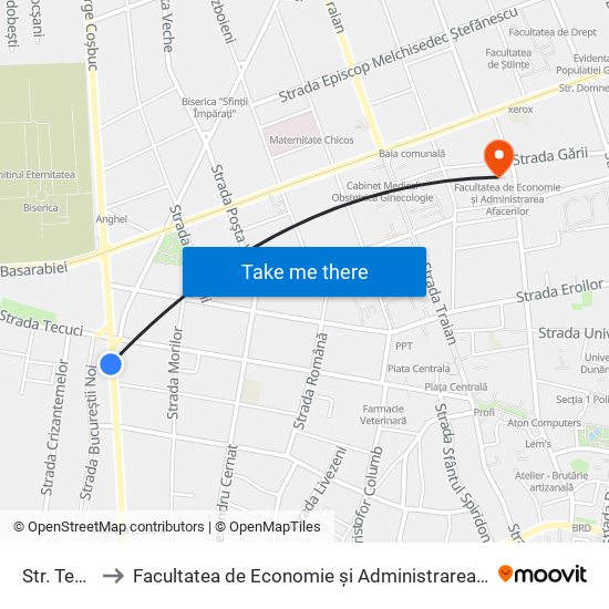 Str. Tecuci to Facultatea de Economie și Administrarea Afacerilor map