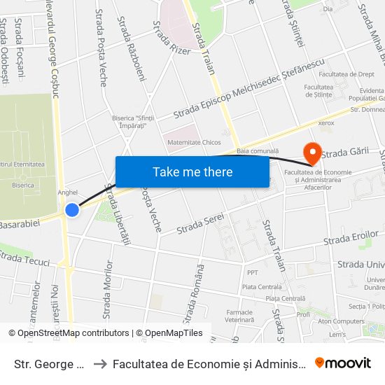 Str. George Coșbuc to Facultatea de Economie și Administrarea Afacerilor map