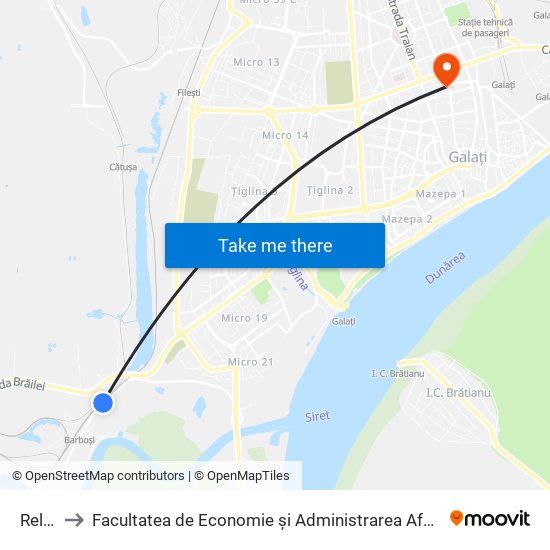 Releu to Facultatea de Economie și Administrarea Afacerilor map